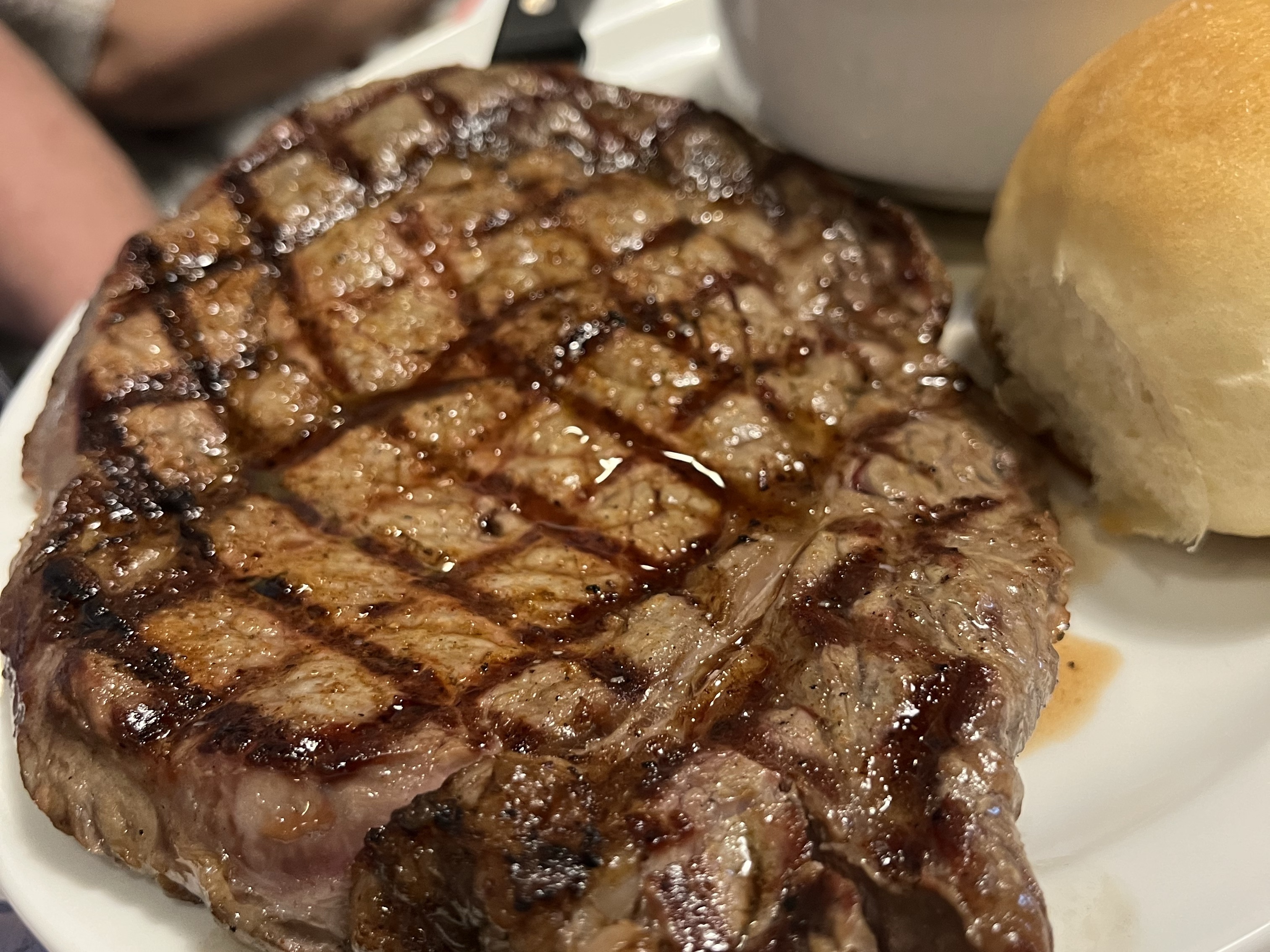 Perfectly grilled ribeye steak